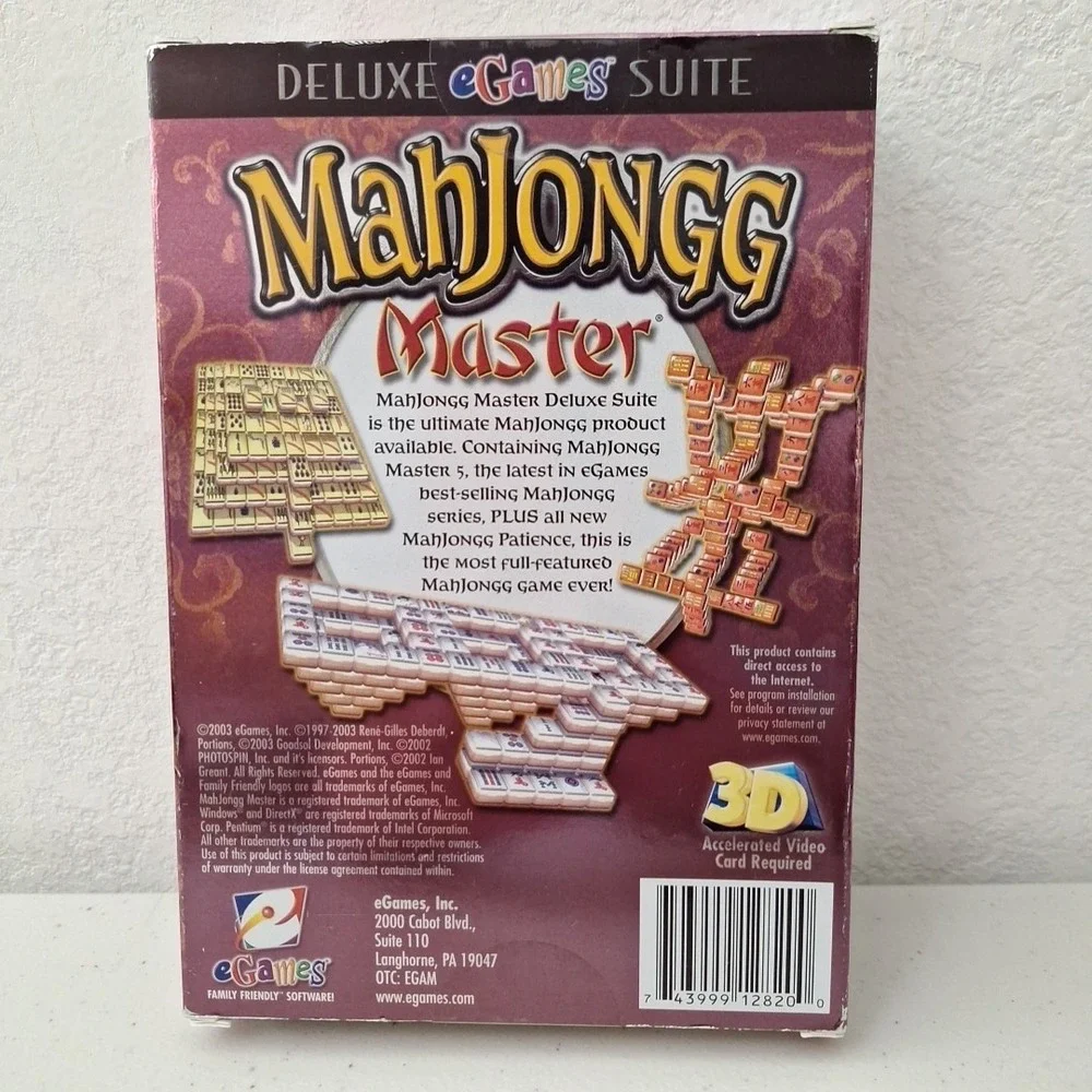 Mahjongg - Master   (PC, 2003) 2 CD Set With Bonus Games! NEW SEALED